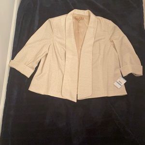 Nipon boutique white and gold foiled blazer
